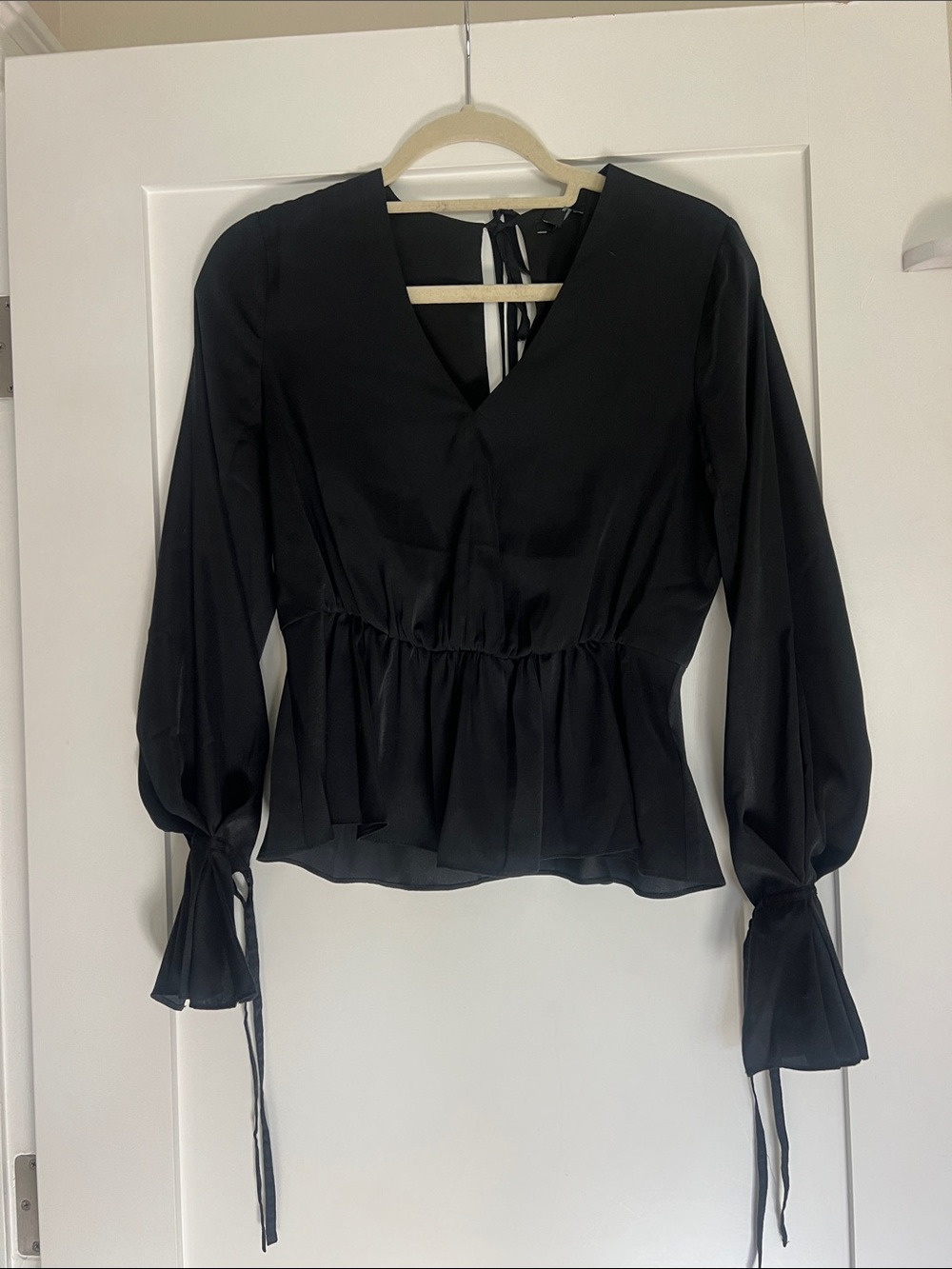 Joes jeans Black V-Neck Peplum Long-Sleeve Top